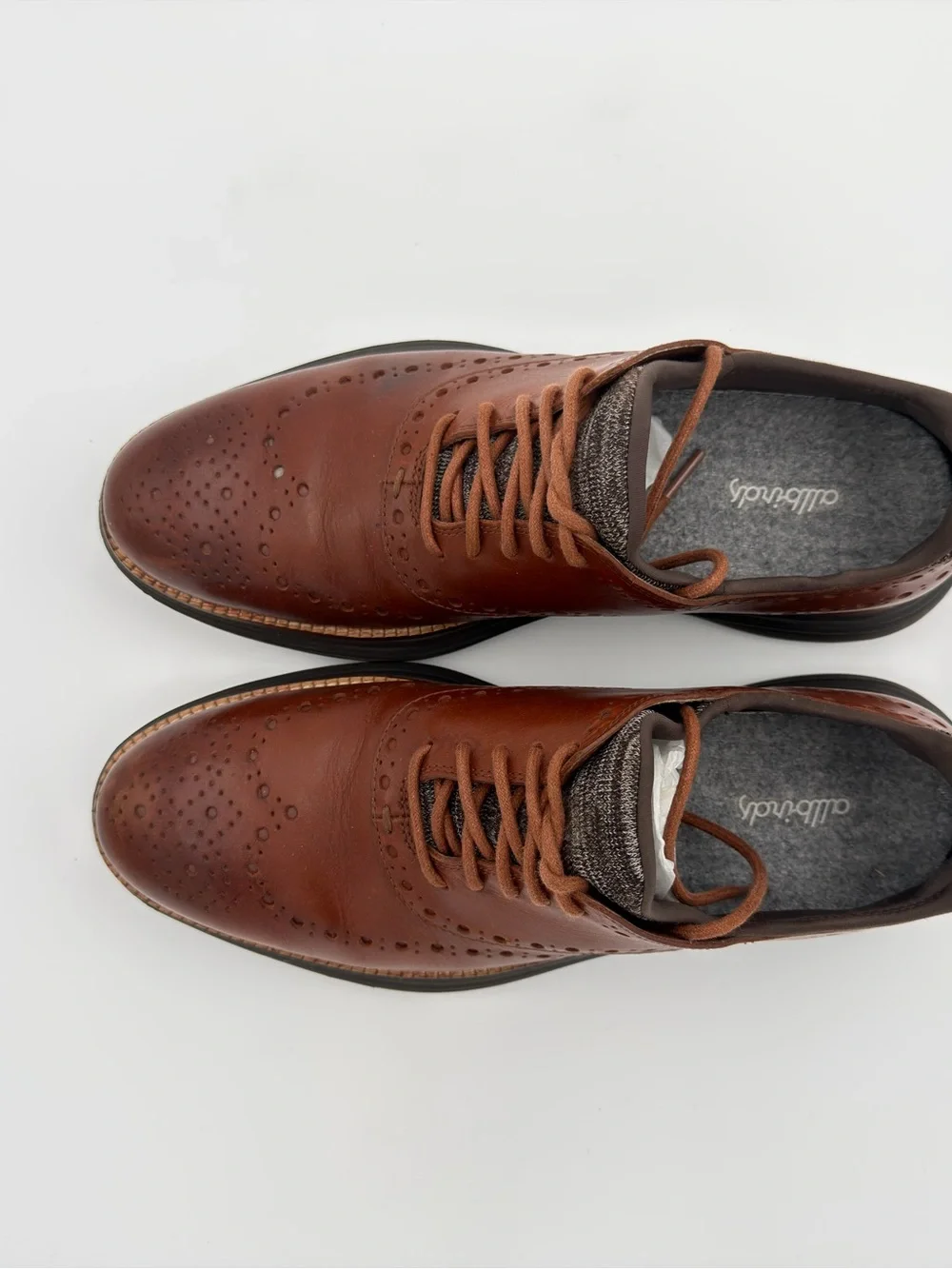 Cole Haan Brown Leather Wingtip Derby Oxfords